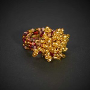 Guate!Guate Pyro guld/röd ring MoM12-GUR, Guatemala, konsthantverk, smycke
