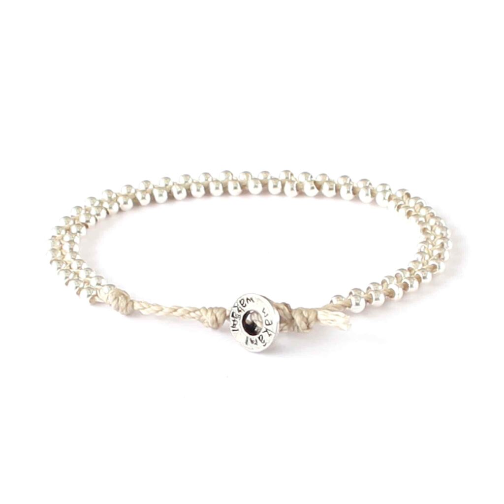 armband, beige, Fair Trade, Guatemala, konsthantverk, Life Is What You Make of It, silver, smycken