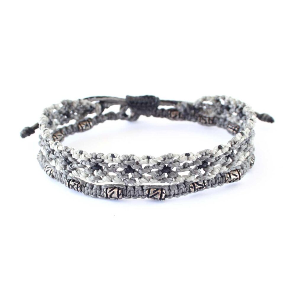 armband, Fair Trade, grå, herrsmycke, Life Is What You Make of It, metall, män, paket, silver, unisex