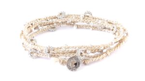armband, beige, double wrap, Fair Trade, Guatemala, halsband, handtillverkat, Life Is What You Make of It, sand, silver