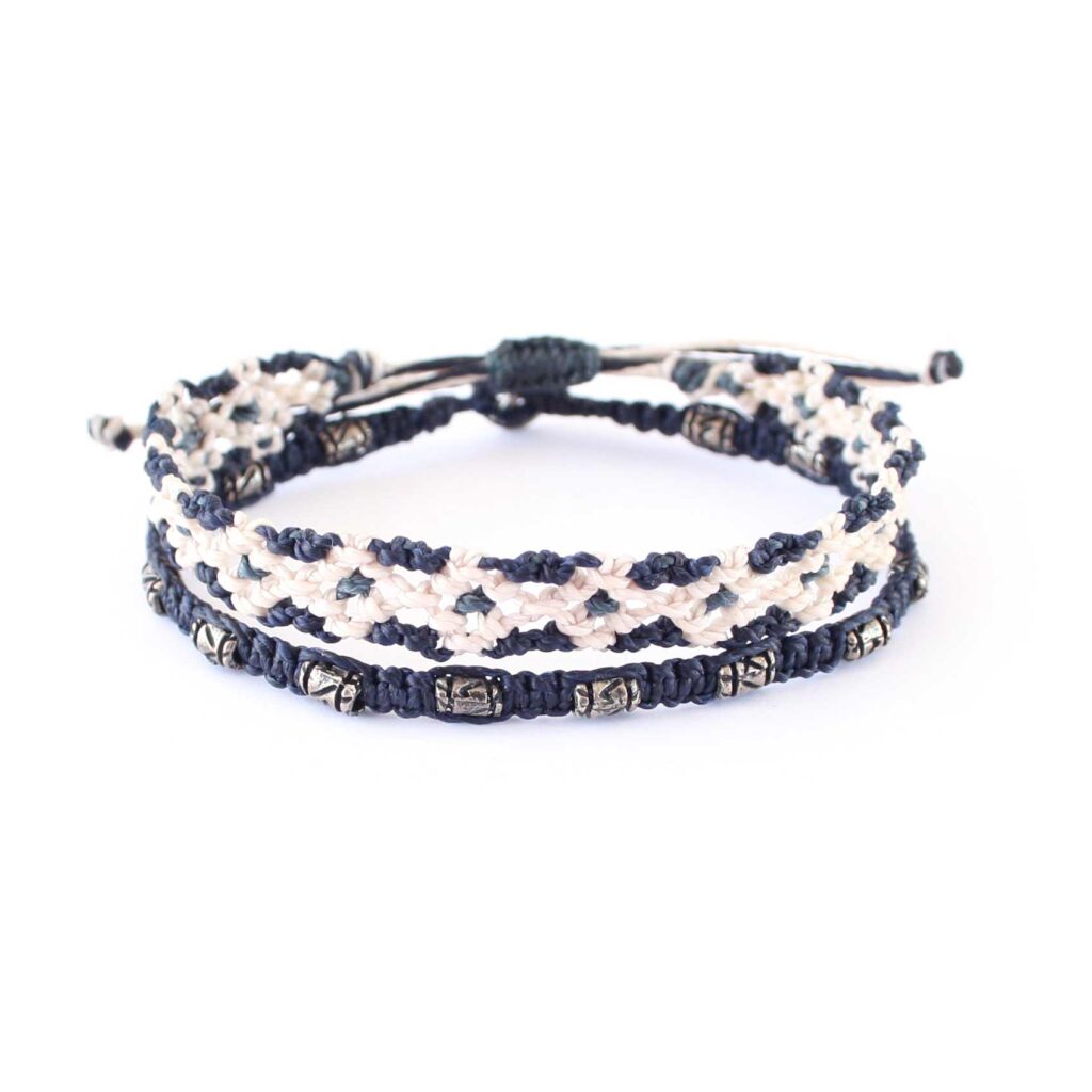 armband, blå, Fair Trade, herrsmycke, Life Is What You Make of It, metall, män, paket, silver, unisex, vit