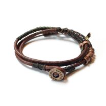 Wakami 4 Elements armband för män, Wrap Earth i läder