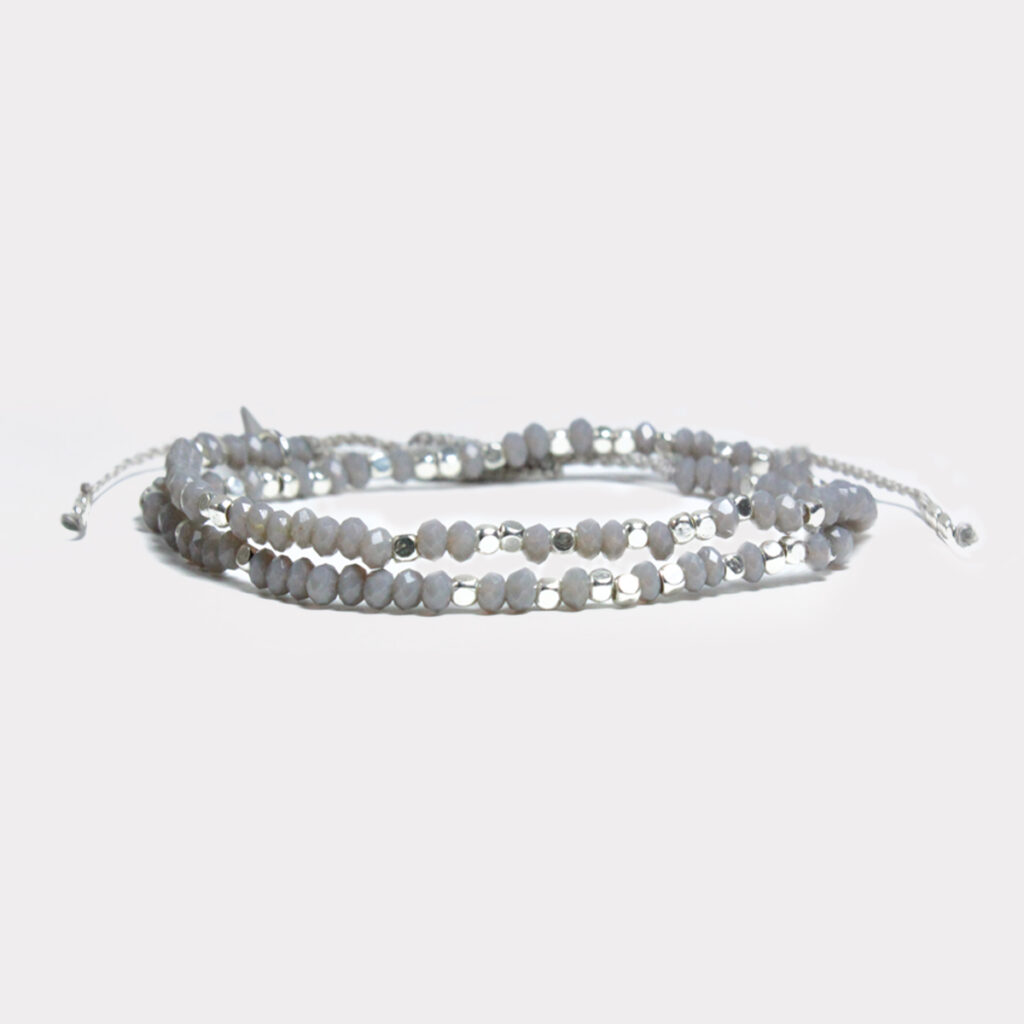 Skimrande armband: Inner Health grått/silver