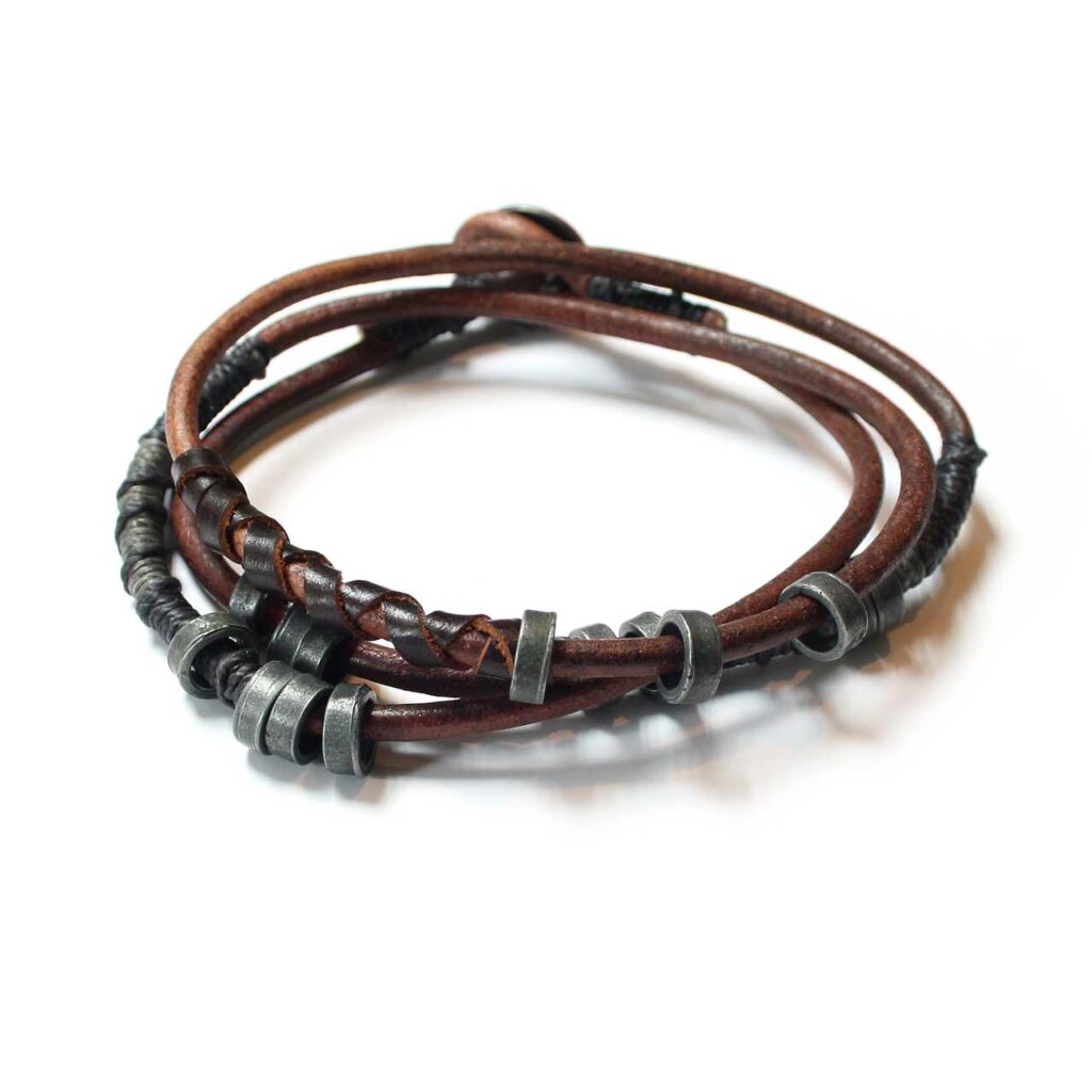 Smycken för världsmedborgare 5 The 4 Elements Wrap Water Bracelet Wakami WA0598-01 armband för män
