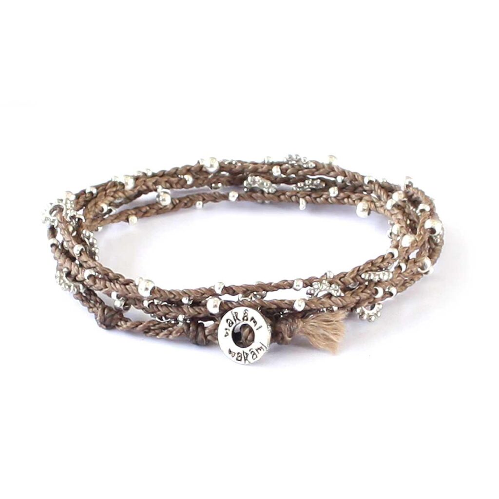 armband, brun, double wrap, Fair Trade, halsband, Life Is What You Make of It, silver