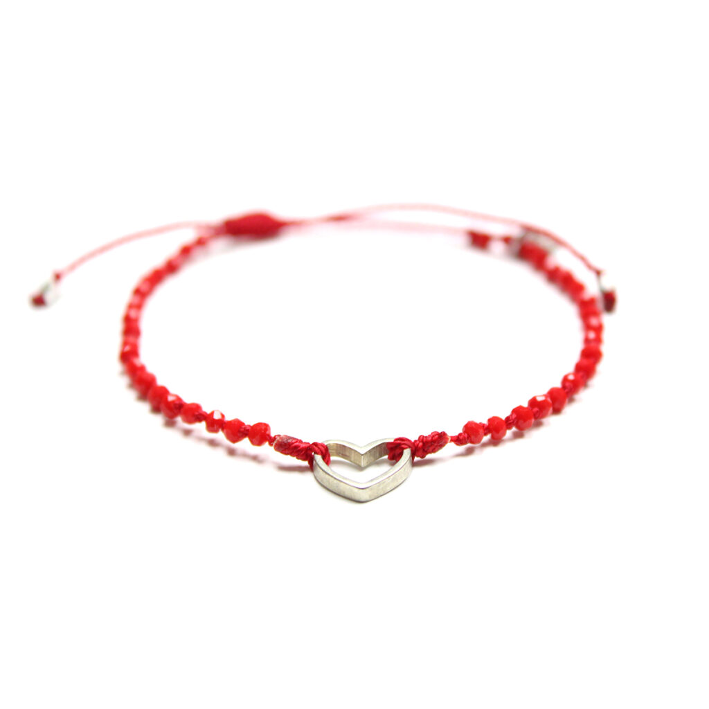 Red String Heart Bracelet • Masomenos