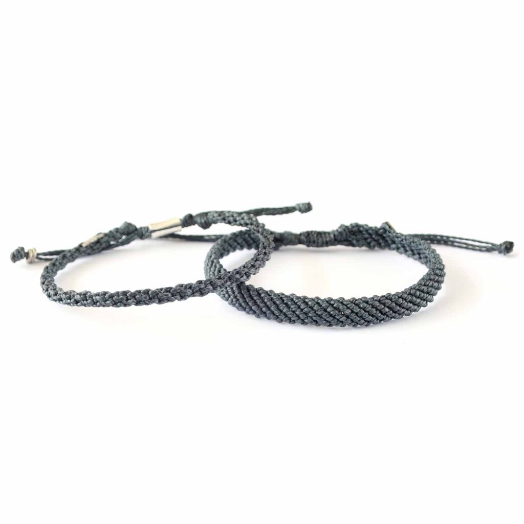 Resolute, armband, blå, Fair Trade, grå, handtillverkat, paket, unisex, Wakami