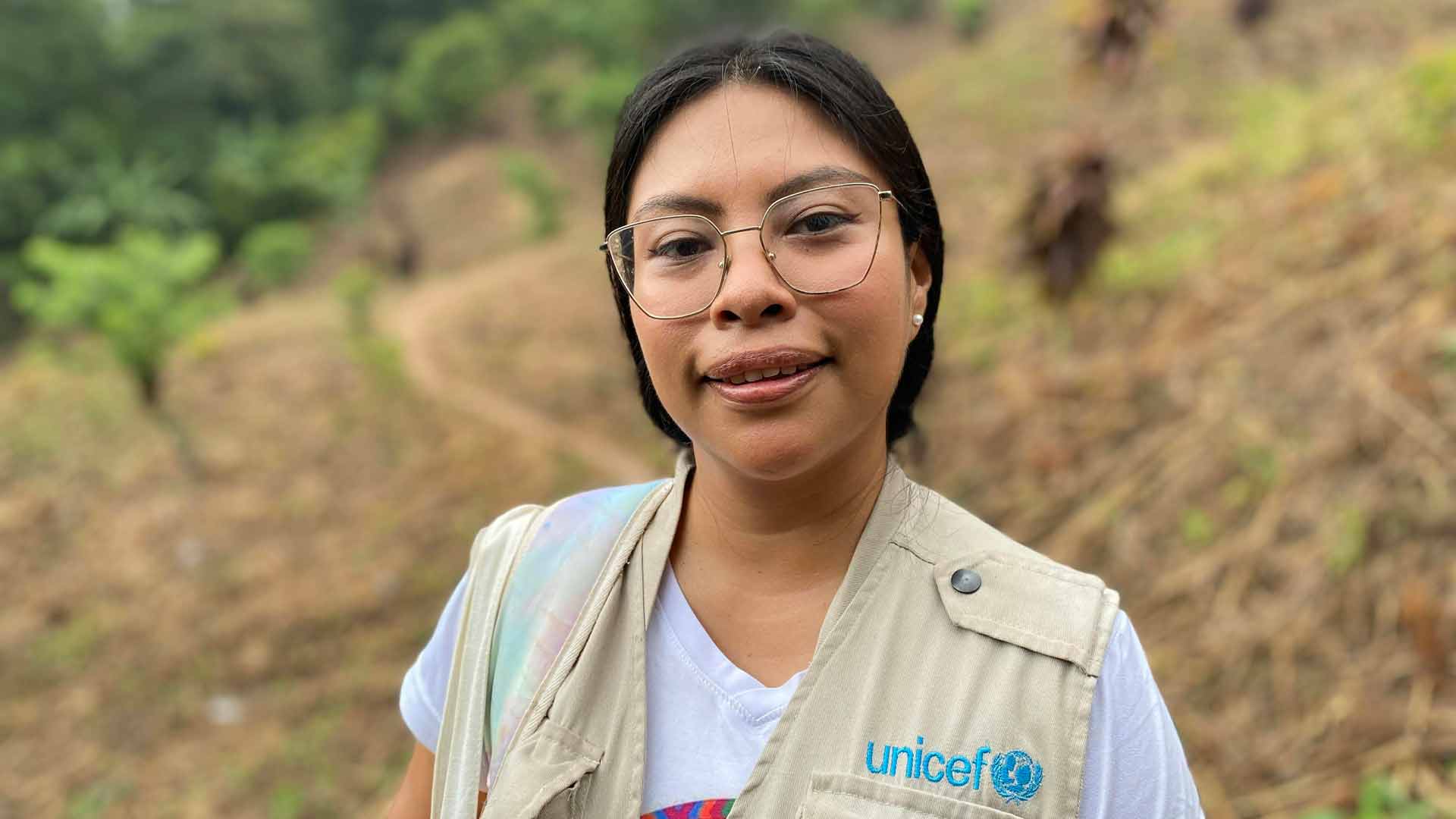 Andrea Beatriz Calisto, barnpsykolog som arbetar för Unicef i Guatemala