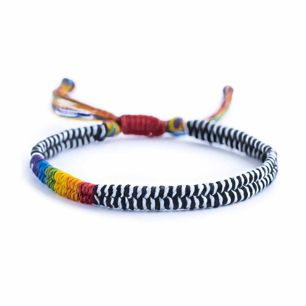 Armband och halsband med attityd och hjärta – fair trade från Guatemala 24 Armband i regnbågens färger
