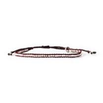 Armband i brunt med små beige glaspärlor